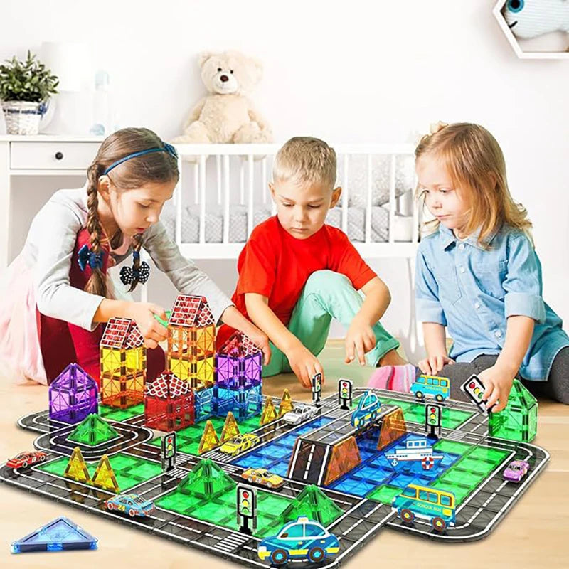 Ce jeu de construction magnétique voitures