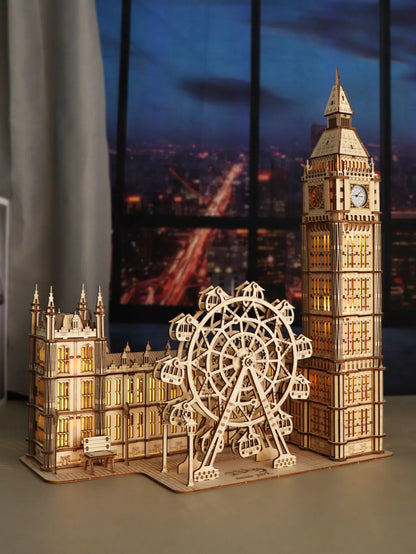 Puzzle 3D en bois Big Ben, Kits de modèles, horloge de bureau, blocs de construction, cadeau créatif, décoration de maison pour la famille, cadeau de noël Unique