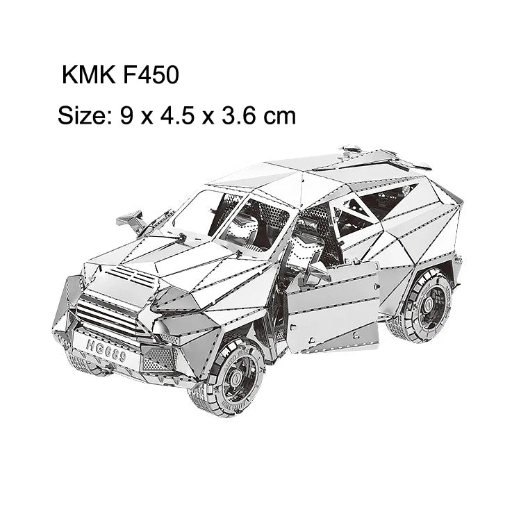 Véhicule terrestre 3D Puzzle en métal modèle de réservoir KART bricolage modèle de Puzzle découpé au Laser pour adulte enfant jouets éducatifs décoration de bureau