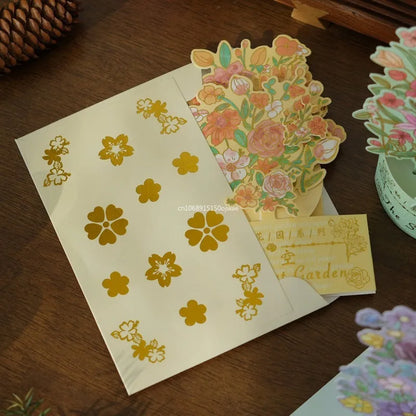 Carte postale pop up avec fleurs