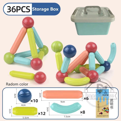 blocs de construction magnétiques 36 avec boite de stockage