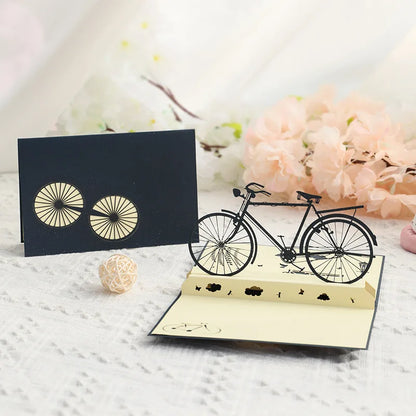Carte pop up anniversaire, fleurs, animeaux