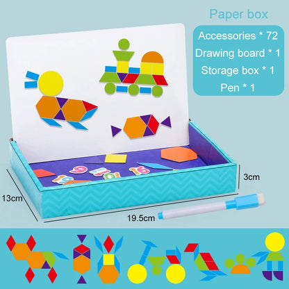 Planche à dessin multifonction pour enfants, Puzzle d'écriture, Attraction magnétique, tableau noir, jouets éducatifs d'apprentissage pour enfants, cadeaux TMZ