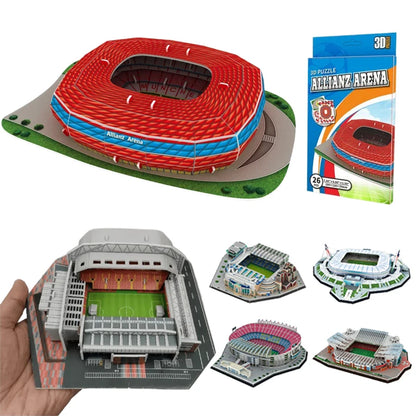 Jouets de Puzzle 3D pour enfants, simulation de terrain de Football, modèle de construction en papier, éducation précoce, capacité pratique, cadeaux pour fans de Football TMZ