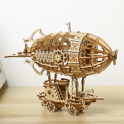 Modèle d'échelle de Puzzle en bois de voiture 3D dirigeable, Kit de modèle de bricolage, cadeau artisanal, décoration de la maison, Kit de modèle mécanique, jouet de construction
