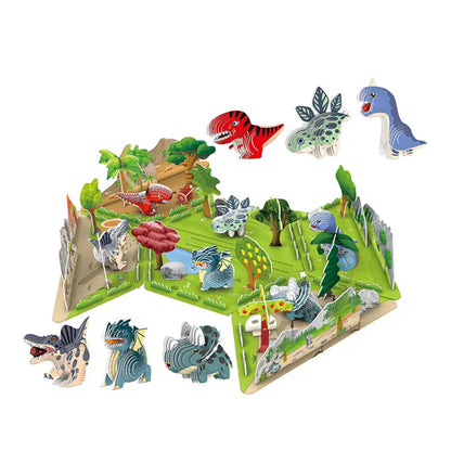 Puzzle en papier dinosaure 3D pour enfants, jouets Montessori, bricolage amusant, assemblage manuel, modèle tridimensionnel, jouet pour garçon et fille