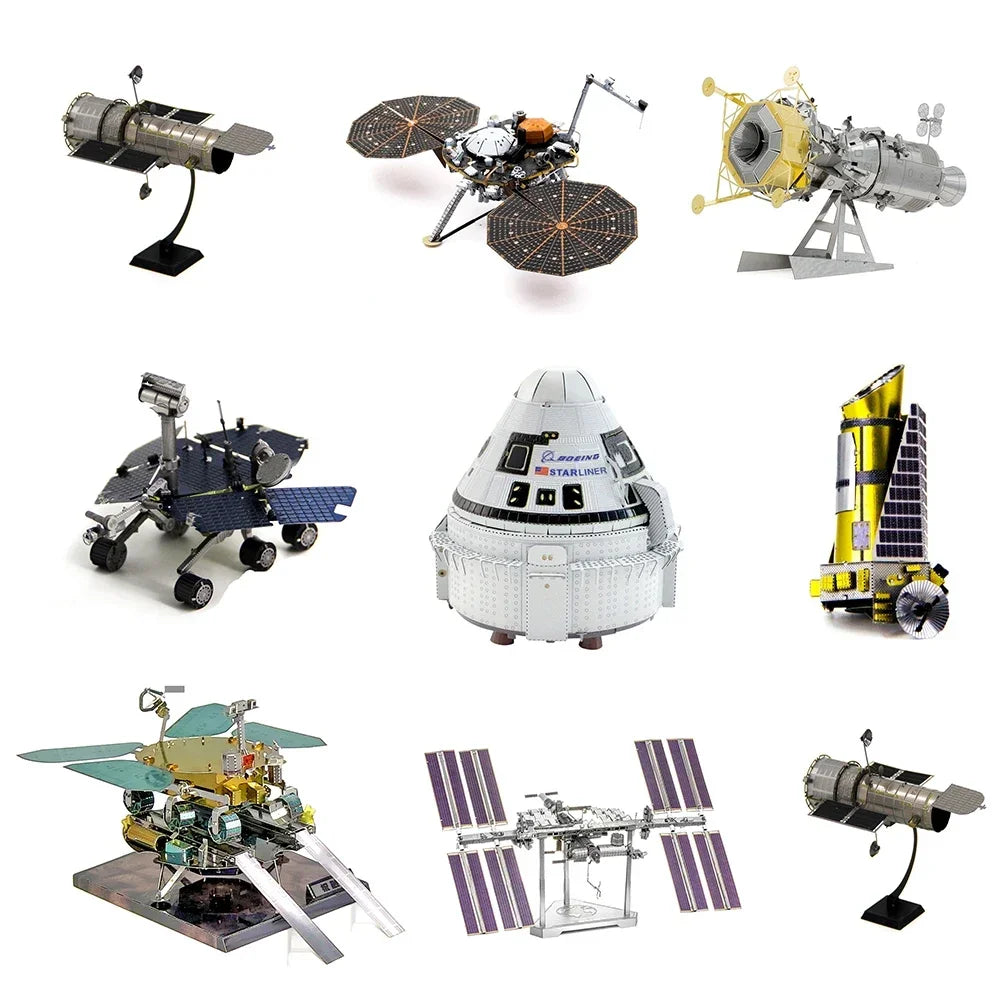 Exploration spatiale 3D Puzzle en métal navette Hubble télescope spatial Mars Rover modèle jouet pour enfants Puzzle créatif cadeau jouets