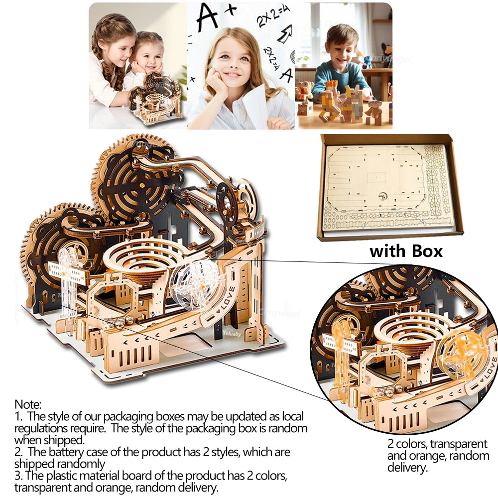 Puzzle 3D en bois, ensemble de course sur marbre, Kit de modèle de construction à assembler soi-même, moteur à vapeur, jouets éducatifs pour adultes et enfants, cadeaux d'anniversaire