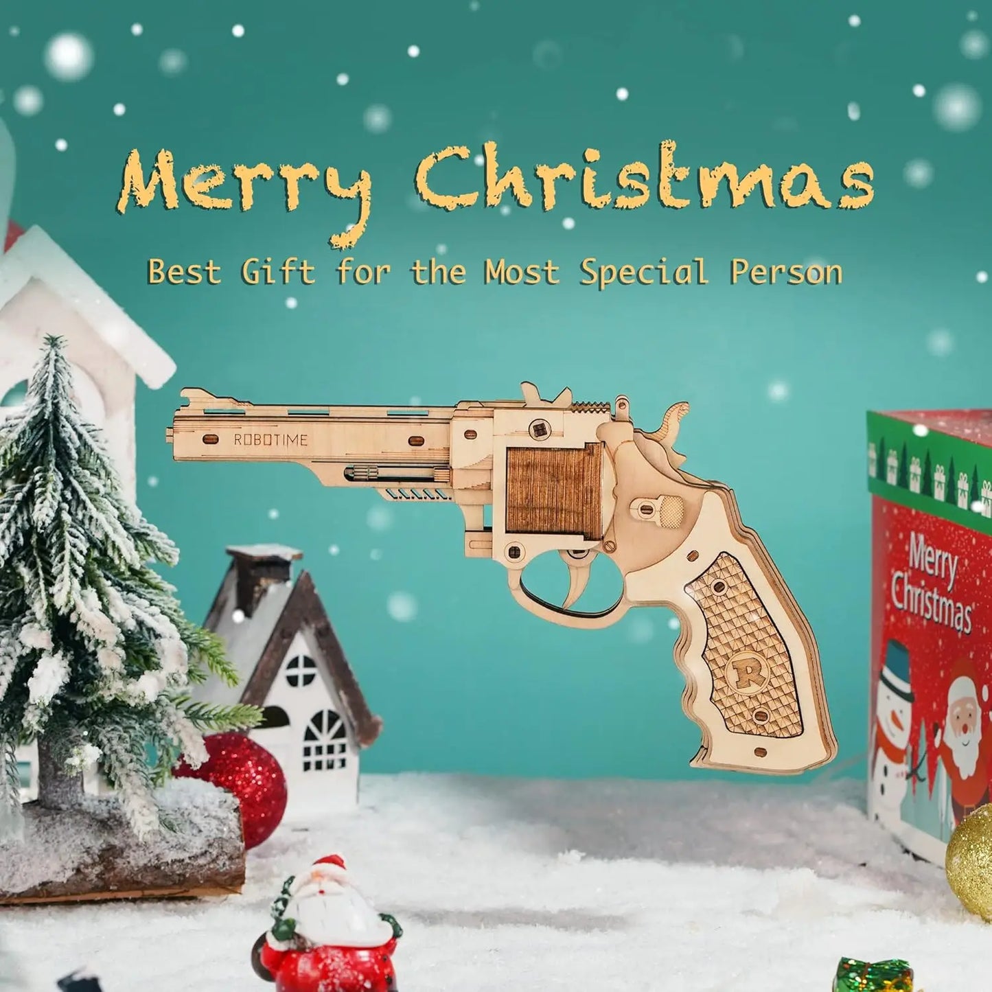 Robotime Rokr Corsac M60 pistolet jouet 3D Puzzle en bois Kit de modèle de construction mécanique pour enfants 14 ans cadeau de noël