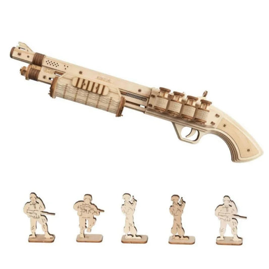 Robotime Rokr Corsac M60 pistolet jouet 3D Puzzle en bois Kit de modèle de construction mécanique pour enfants 14 ans cadeau de noël