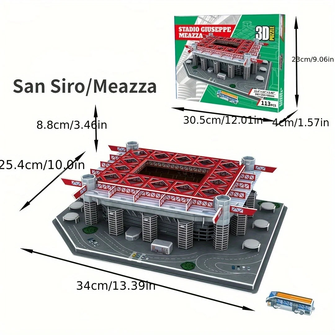 Un grand modèle de puzzle de stade en papier 3D pour les fans de football passionnés pour combattre à votre équipe à domicile