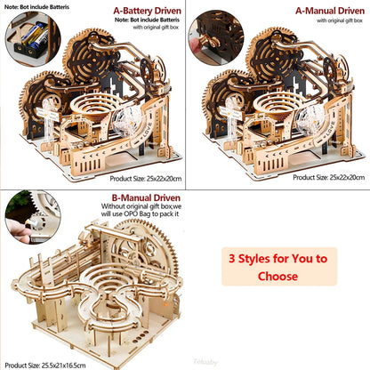 Puzzle 3D en bois, ensemble de course sur marbre, Kit de modèle de construction à assembler soi-même, moteur à vapeur, jouets éducatifs pour adultes et enfants, cadeaux d'anniversaire
