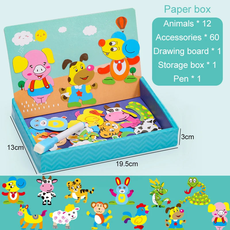 Planche à dessin multifonction pour enfants, Puzzle d'écriture, Attraction magnétique, tableau noir, jouets éducatifs d'apprentissage pour enfants, cadeaux TMZ