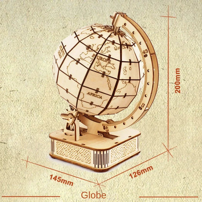 Puzzle Globe 3D en bois, jouet à assembler mécanique, bloc de construction, ensemble de modèles de terre pour adolescents, bricolage, géographie, carte du monde, jouet cadeau à construire