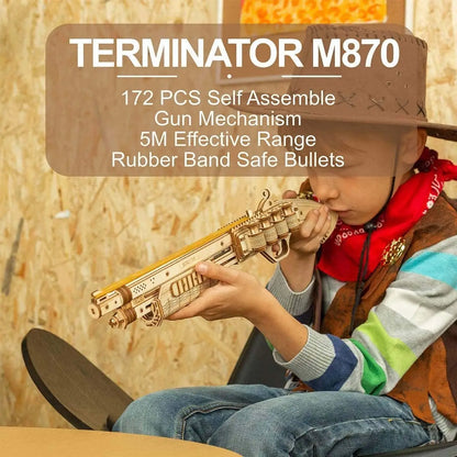 Robotime Rokr Corsac M60 pistolet jouet 3D Puzzle en bois Kit de modèle de construction mécanique pour enfants 14 ans cadeau de noël
