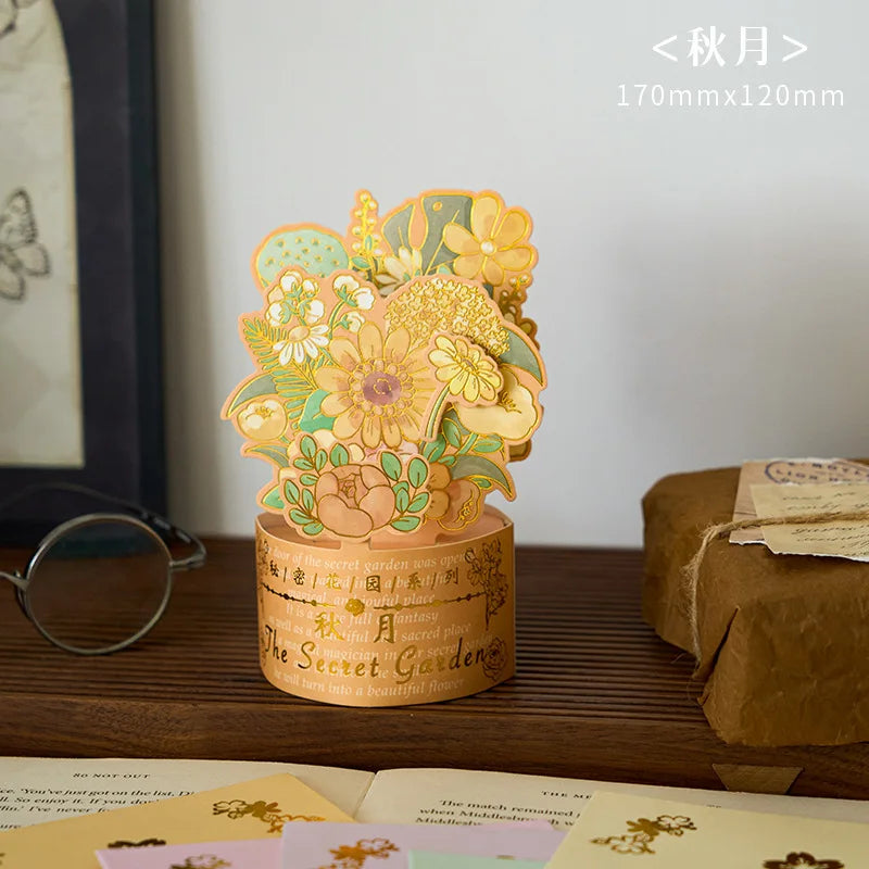 Carte postale pop up avec fleurs