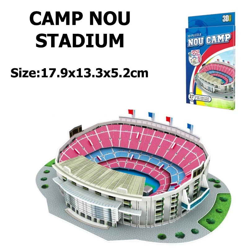 Jouets de Puzzle 3D pour enfants, simulation de terrain de Football, modèle de construction en papier, éducation précoce, capacité pratique, cadeaux pour fans de Football TMZ