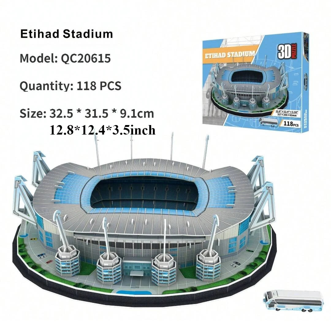 Un grand modèle de puzzle de stade en papier 3D pour les fans de football passionnés pour combattre à votre équipe à domicile