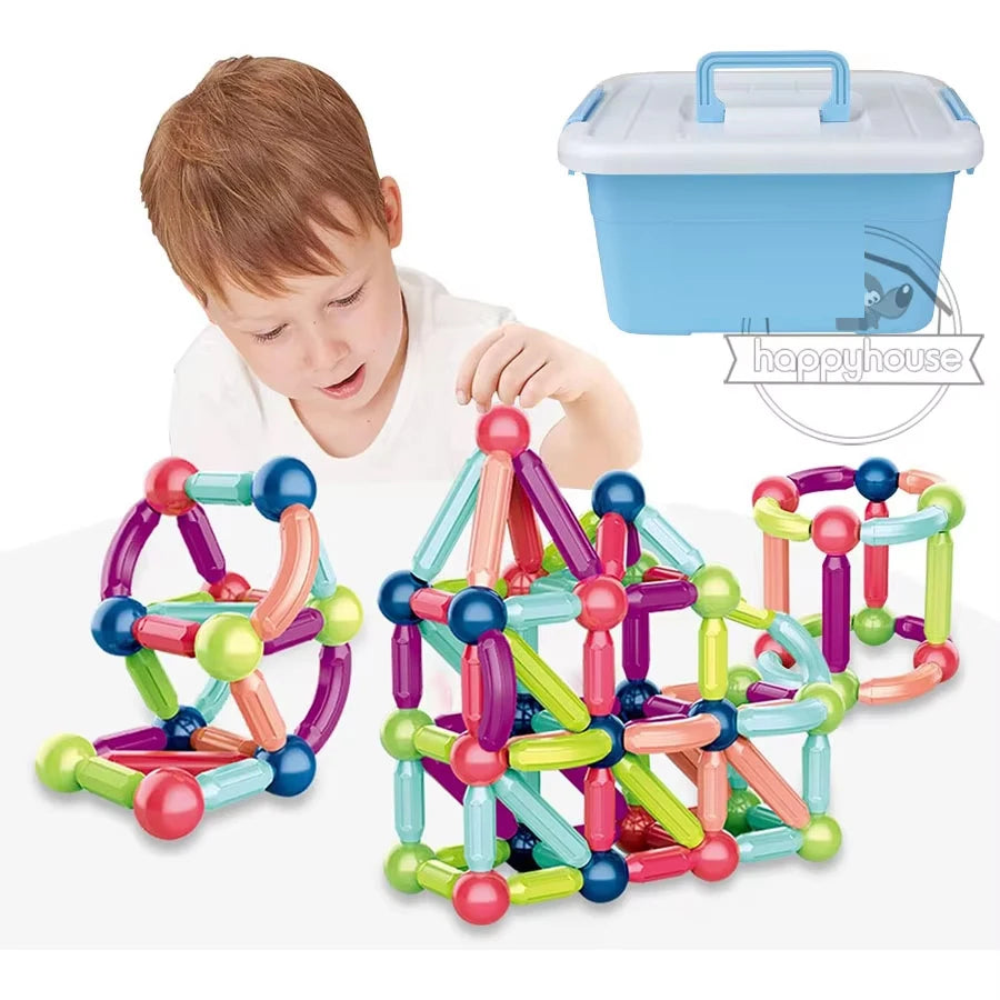 Magnetic Constructor Blocks Set Toys for Kids Magnet Stick Rod Building Blocks Montessori Educational Toys For Children Boy Girl