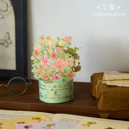 Carte postale pop up avec fleurs