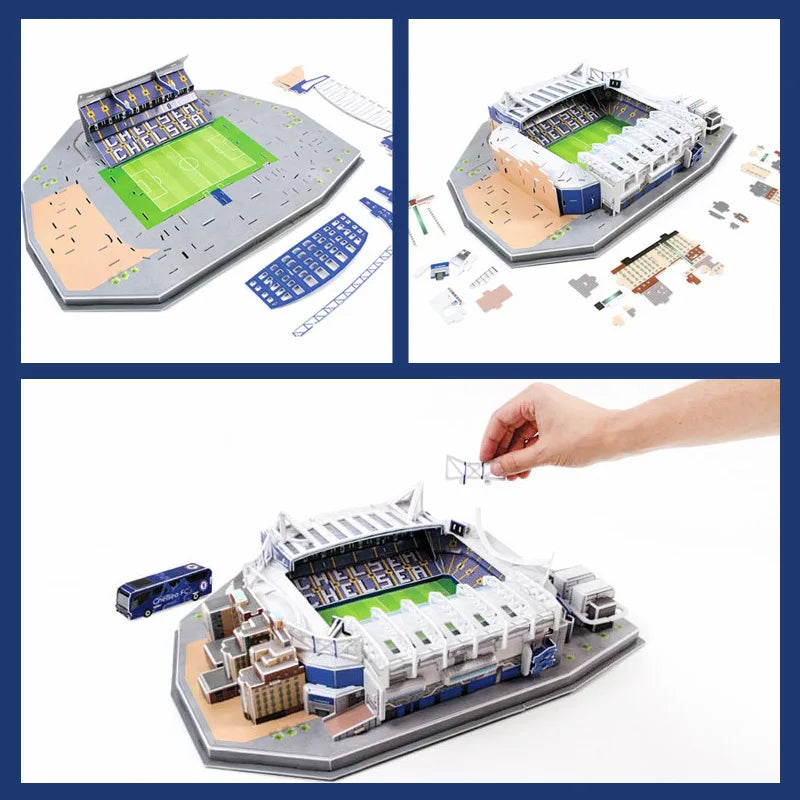 Jouets de Puzzle 3D pour enfants, simulation de terrain de Football, modèle de construction en papier, éducation précoce, capacité pratique, cadeaux pour fans de Football TMZ