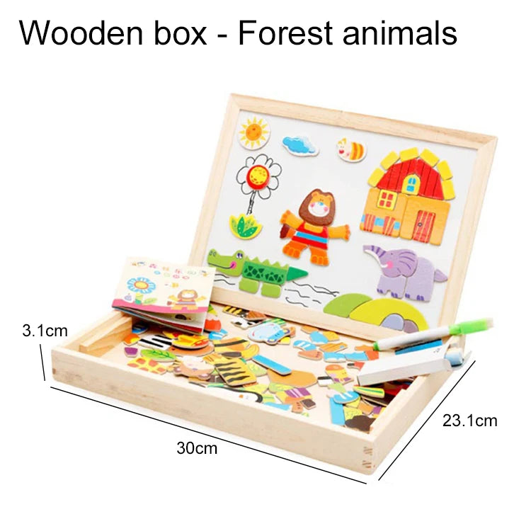 Planche à dessin multifonction pour enfants, Puzzle d'écriture, Attraction magnétique, tableau noir, jouets éducatifs d'apprentissage pour enfants, cadeaux TMZ