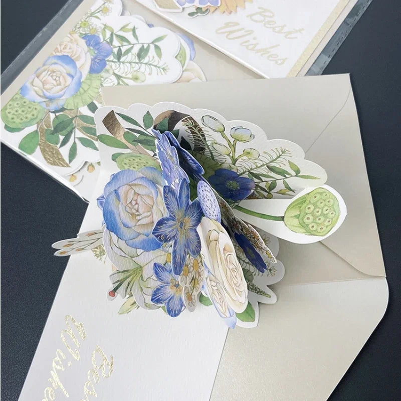 Carte postale pop up fleurs