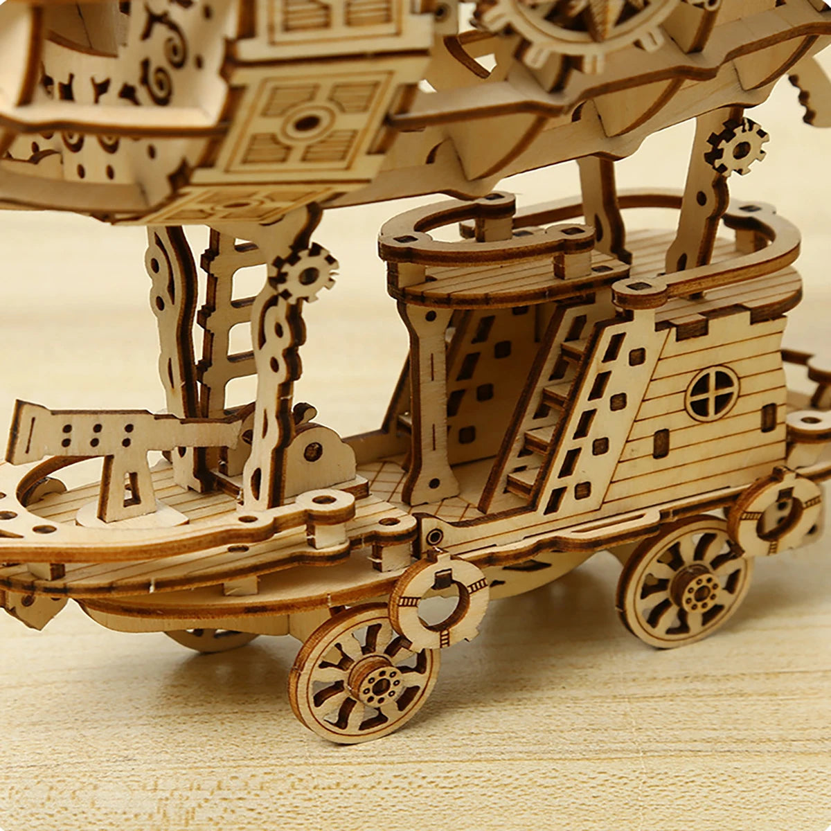 Modèle d'échelle de Puzzle en bois de voiture 3D dirigeable, Kit de modèle de bricolage, cadeau artisanal, décoration de la maison, Kit de modèle mécanique, jouet de construction