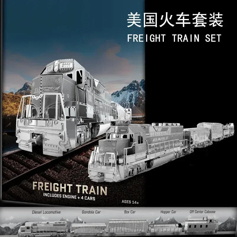 Ensemble de Puzzle 3D en métal, Locomotive américaine Uss Roosevelt, modèle de perçage d'huile, cadeau pour enfants, 14 + jeux de voyage, jouets de bricolage