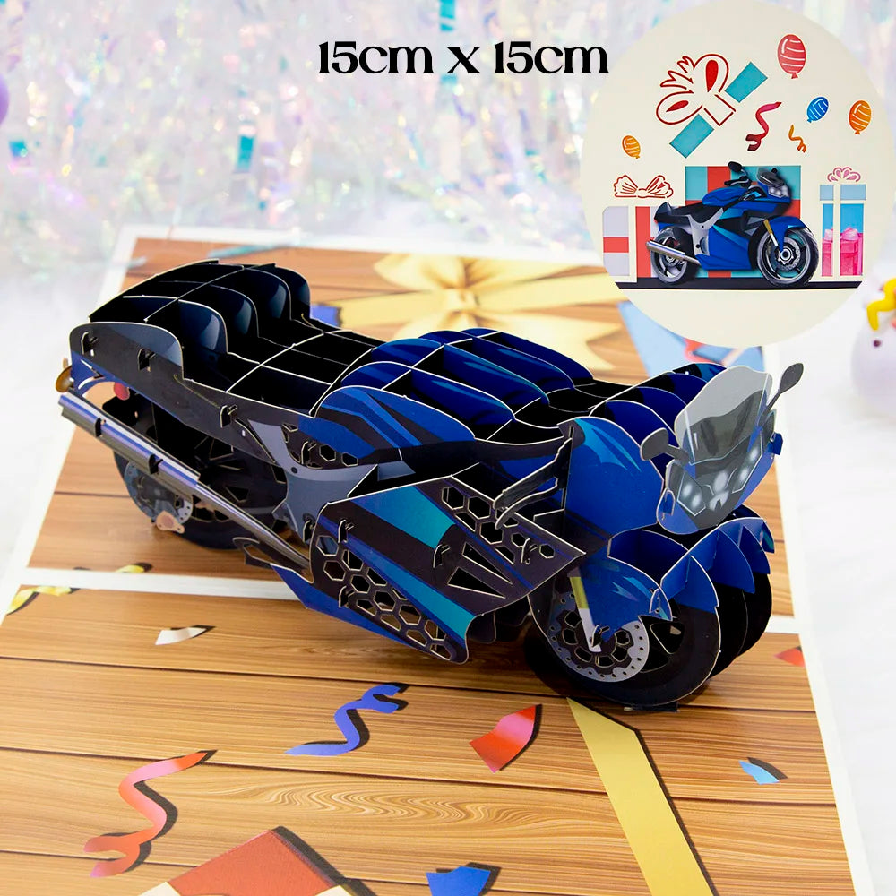 Carte pop up anniversaire, fleurs, animeaux