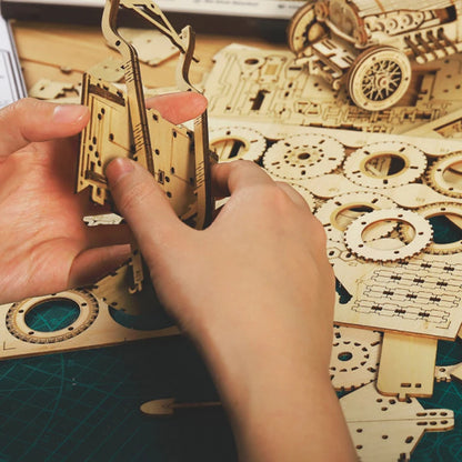 Puzzle en bois de voiture 3D, modèle à l'échelle, Kit de modèle de bricolage, cadeau artisanal, décoration de la maison, Kit de modèle mécanique, jouet de construction, anniversaire/Chri
