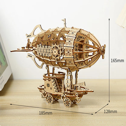 Modèle d'échelle de Puzzle en bois de voiture 3D dirigeable, Kit de modèle de bricolage, cadeau artisanal, décoration de la maison, Kit de modèle mécanique, jouet de construction