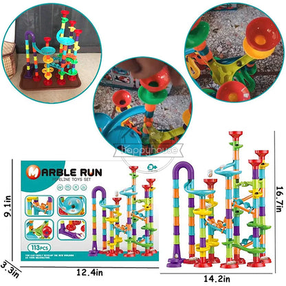 Blocs de construction de piste de course en marbre pour enfants, labyrinthe 3D, rouleau de balle, jouet, bricolage, ensemble de dessous de verre de course en marbre, 80/105/109/133 pièces, cadeau de noël