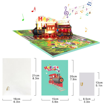 Carte postale pop up anniversaire en musique