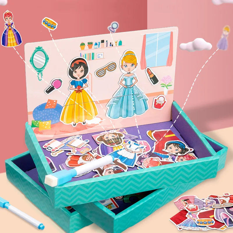 Planche à dessin multifonction pour enfants, Puzzle d'écriture, Attraction magnétique, tableau noir, jouets éducatifs d'apprentissage pour enfants, cadeaux TMZ