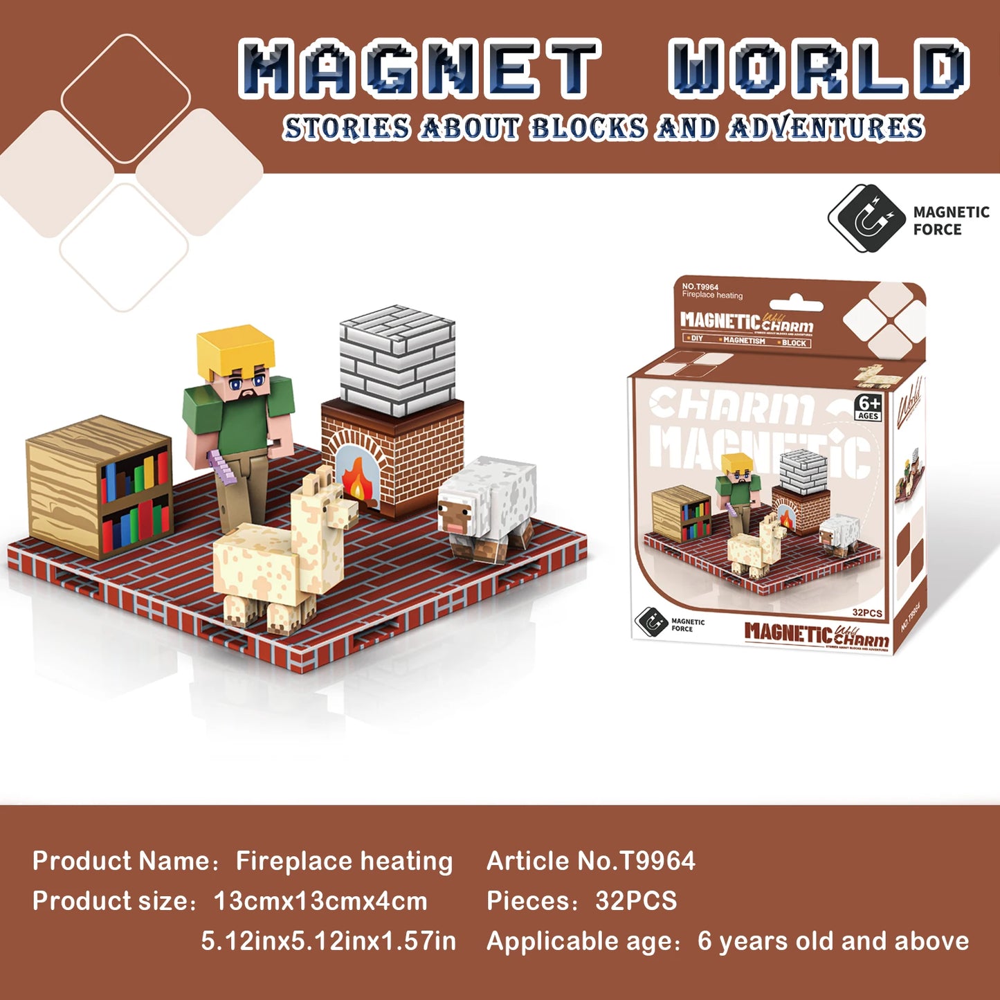 Bloc de construction magnétique