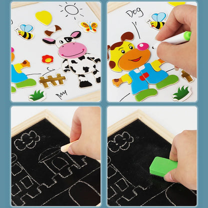 Planche à dessin multifonction pour enfants, Puzzle d'écriture, Attraction magnétique, tableau noir, jouets éducatifs d'apprentissage pour enfants, cadeaux TMZ