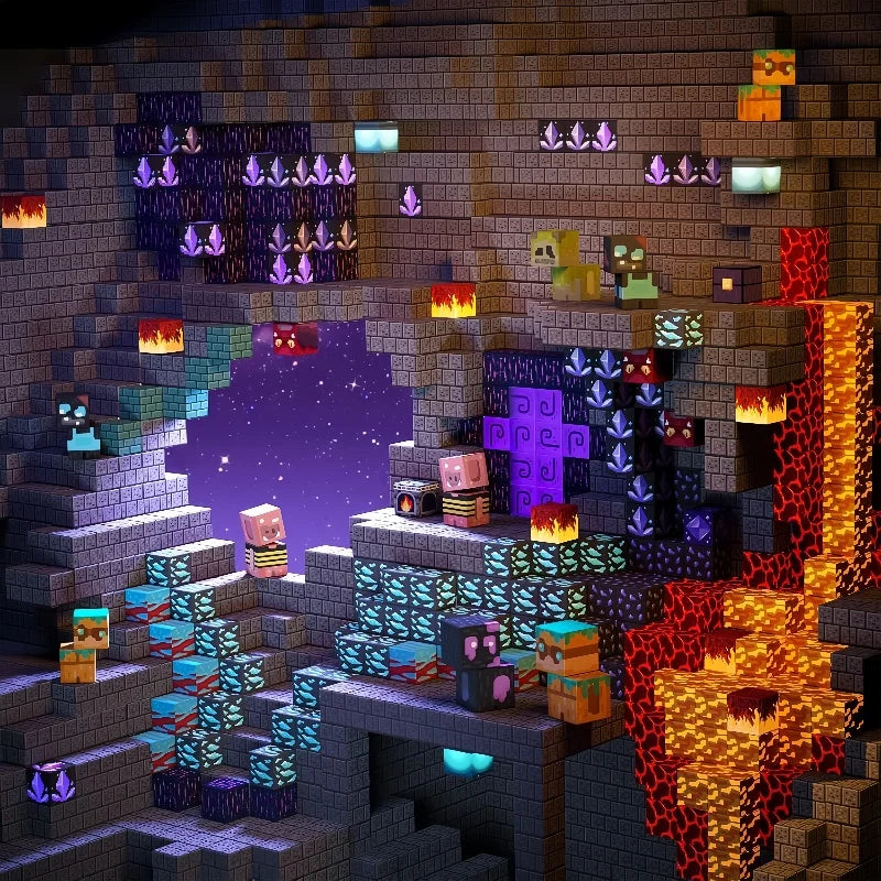 Bloc de construction magnétique craft, nether