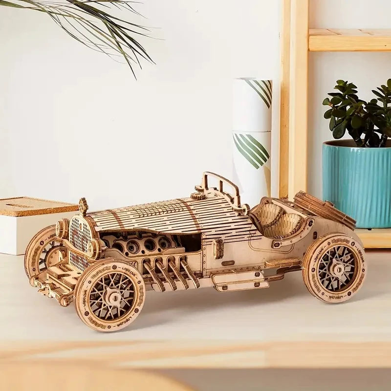 Puzzle en bois de voiture 3D, modèle à l'échelle, Kit de modèle de bricolage, cadeau artisanal, décoration de la maison, Kit de modèle mécanique, jouet de construction, anniversaire/Chri