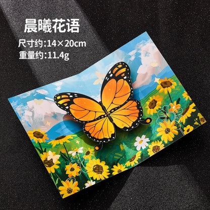 Carte postale pop up papillons