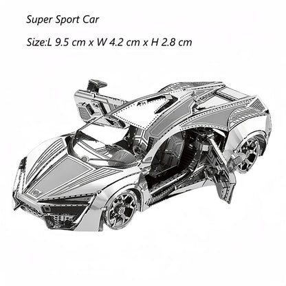 Puzzle 3D en métal, Super voiture de Sport, bricolage, modèle d'assemblage de véhicule fait à la main, jouets pour adultes et enfants