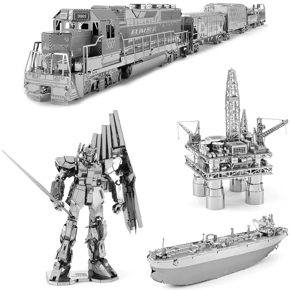Ensemble de Puzzle 3D en métal, Locomotive américaine Uss Roosevelt, modèle de perçage d'huile, cadeau pour enfants, 14 + jeux de voyage, jouets de bricolage