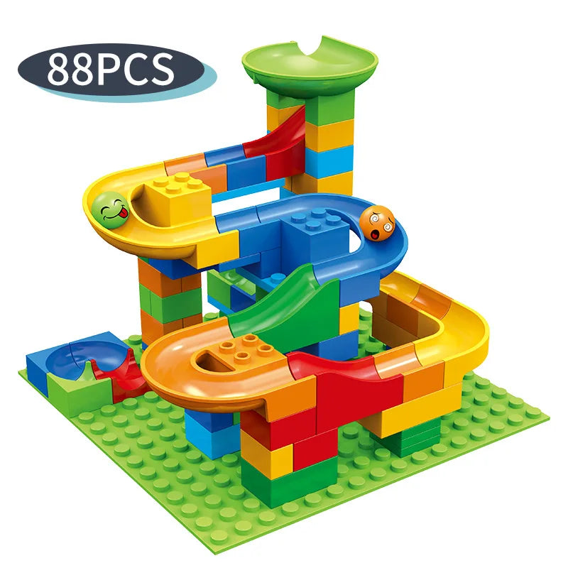 88-514 pièces blocs de course en marbre labyrinthe balle piste jouet Compatible blocs de construction de ville entonnoir blocs coulissants jouets briques à monter soi-même jouets